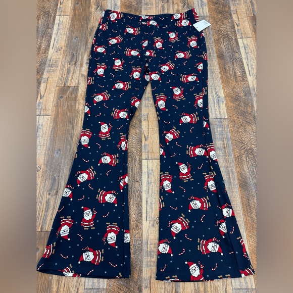 Kohl's Pants - Kohl's Women’s Polyester High Rise, Santa Claus Printed Flare Pants, Size XL